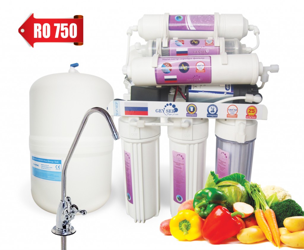 Geyser RO750-Lọc nước máy, nước giếng pH thấp, phèn, độ cứng cao